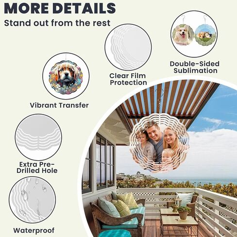 20 Pcs Sublimation Wind Spinner Blanks 8 Inch Double Sided 3D Metal Wind Spinners Aluminum Sublimation Blanks Bulk Products for DIY Gifts Indoor Outdoor Decor, Individually Packaged in Saudi Arabia