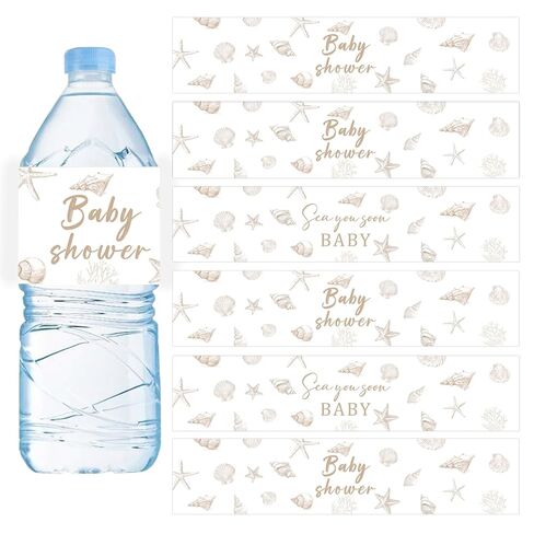 28Pcs Sea You Soon Baby Shower Water Bottle Labels Waterproof Ocean Animals Water Bottle Wrapper Stickers for Sea You Soon Baby Shower Gender Reveal Decor Party Supplies in Saudi Arabia