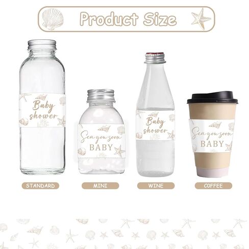 28Pcs Sea You Soon Baby Shower Water Bottle Labels Waterproof Ocean Animals Water Bottle Wrapper Stickers for Sea You Soon Baby Shower Gender Reveal Decor Party Supplies in Saudi Arabia