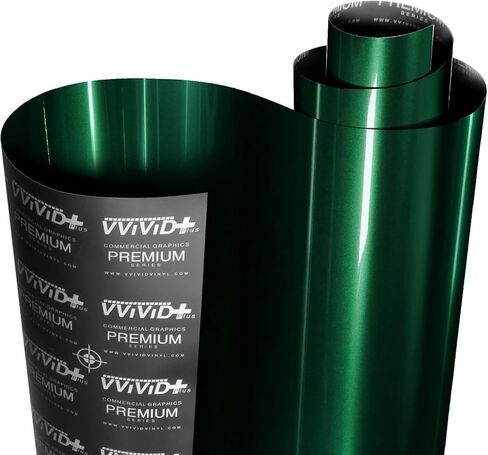VViViD+ Ultra Gloss Metallic Emerald Green Vinyl Car Wrap Premium Paint Replacement Film Roll with Nano Air Release Technology (1ft x 5ft) in Kuwait