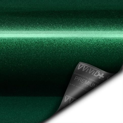 VViViD+ Ultra Gloss Metallic Emerald Green Vinyl Car Wrap Premium Paint Replacement Film Roll with Nano Air Release Technology (1ft x 5ft) in Kuwait