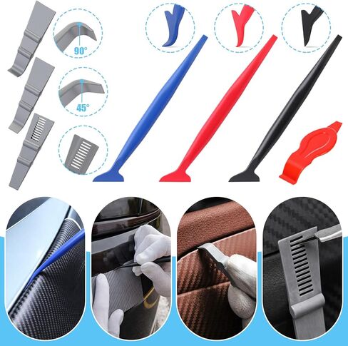 Boao 65 Pcs Vehicle Vinyl Wrap Applicator Tool Kit Car Wrap Squeegee Kit Automotive Window Tint Tools with Gloves Magnetic Holder Vinyl Wraps for Car Wrapping in Kuwait