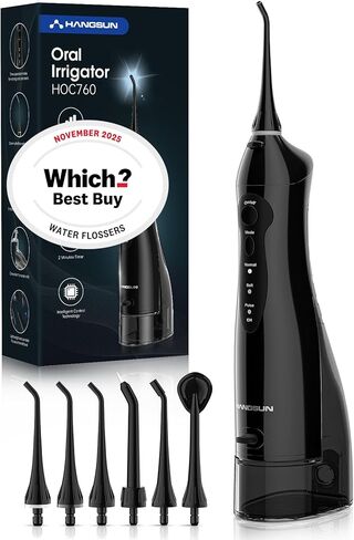 Hangsun Water Flosser Professional اللاسلكي القابل لإعادة الشحن للأسنان عن طريق الفم الري بالمياه النفاثة للعناية بأقواس الأسنان مع 8 نصائح نفاثة للسفر والاستخدام المنزلي in Kuwait