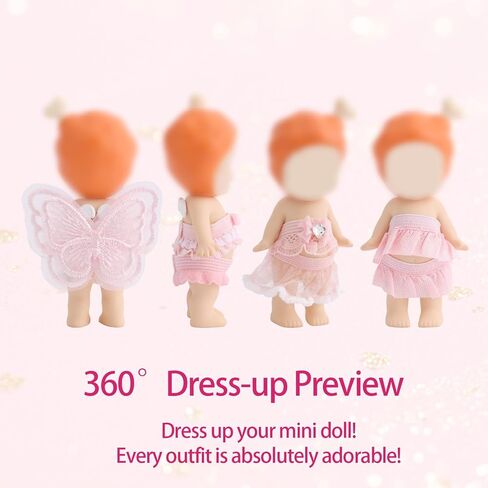 4 Sets Angel Doll Clothes, 4 Style Delicate Mini Clothing Set Include Top and Skirt for 3in/7.62cm Adult Collectible Doll Gifts Display and Decoration Accessories (Cherry Blossom Angel) in Kuwait