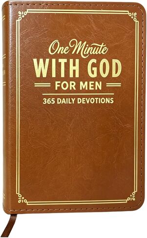 One Minute with God for Men, 2026 New Daily Devotional - Prayer Journal, with 365 Days Bible Reading Plan One Minute, with God Compact Bible Brown Leather Book Gifts for Men's Christmas Day in Kuwait