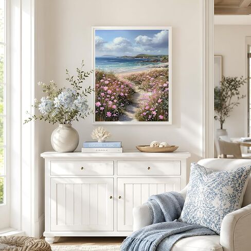 NXIKYO Beach Wildflower Paint by Numbers Kit for Adults Beginner, Beach Adult Paint by Number Kits on Canvas, DIY Acrylic Oil Easy Painting by Numbers for Home Wall Decor 16 X 20 inch (Without Frame) in Saudi Arabia