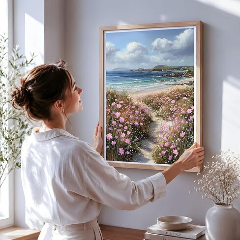 NXIKYO Beach Wildflower Paint by Numbers Kit for Adults Beginner, Beach Adult Paint by Number Kits on Canvas, DIY Acrylic Oil Easy Painting by Numbers for Home Wall Decor 16 X 20 inch (Without Frame) in Saudi Arabia