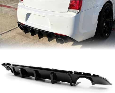 Rear Bumper Diffuser Lip Compatible with 2015-2023 Chrysler 300, Gloss Black Rear Splitter Spoiler Lower Valance in Kuwait