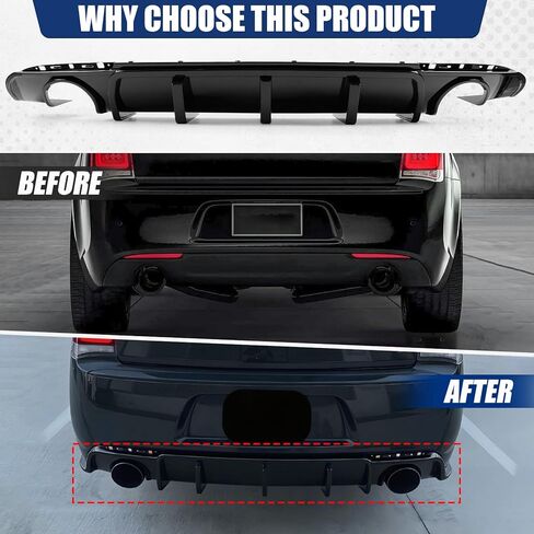 Rear Bumper Diffuser Lip Compatible with 2015-2023 Chrysler 300, Gloss Black Rear Splitter Spoiler Lower Valance in Kuwait