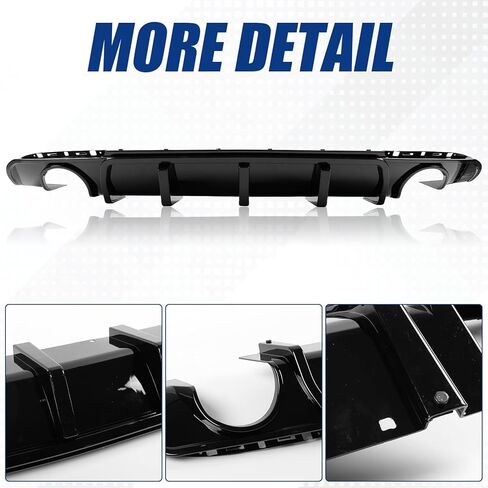 Rear Bumper Diffuser Lip Compatible with 2015-2023 Chrysler 300, Gloss Black Rear Splitter Spoiler Lower Valance in Kuwait