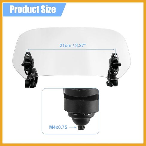 28.5cm Motorcycle Windshield Motorcycle Wind Deflector Clear Lens Adjustable Clip Windshield Extension Universal Fit for Most Motorcycle Scooter Replacement in Kuwait