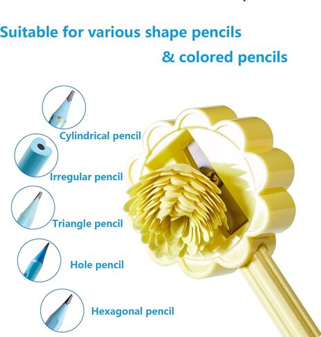 Pencil Sharpener, 12 Pack Creative Flower Shape Manual Pencil Sharpeners, Simple Reliable Single-Hole Pencil Sharpener for Students and Children, Works with Colored Pencils & Makeup Pencils in Saudi Arabia