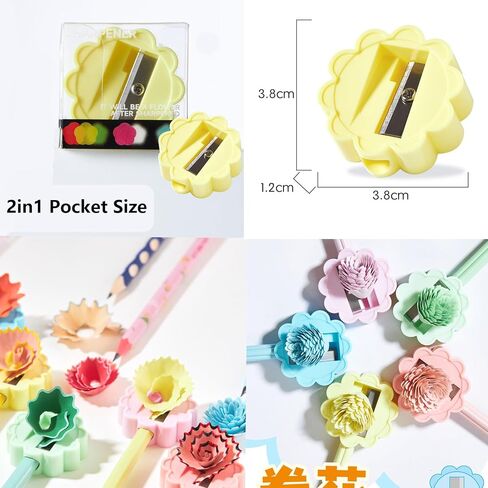Pencil Sharpener, 12 Pack Creative Flower Shape Manual Pencil Sharpeners, Simple Reliable Single-Hole Pencil Sharpener for Students and Children, Works with Colored Pencils & Makeup Pencils in Saudi Arabia