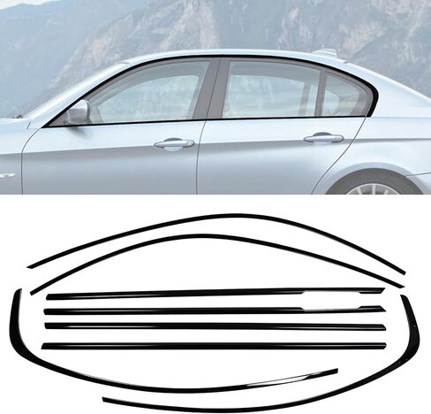 الفولاذ المقاوم للصدأ نافذة تقليم الكروم حذف لسيارات BMW E90 2006-2011 طقم تعتيم نافذة سوداء in Kuwait