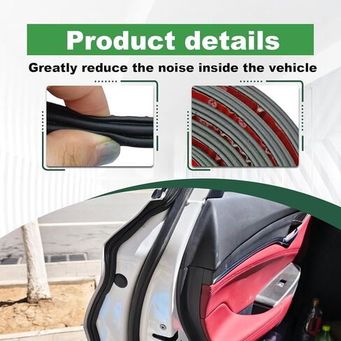 31.4Ft Car Door Seal Strip Universal Self-Adhesive Thickened Rubber Weather Stripping for Soundproofing, Waterproof &Dust Protection, Large Auto Door Edge Trim Seal Gasket for Truck, SUV, RV in Kuwait
