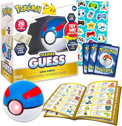 Pokemon Trainer Guess Game Johto Edition - Bundle with Guessing Game, Talk to Your Poke Ball Plus Bookmark, Trading Cards | Pokemon Guessing Game in Kuwait