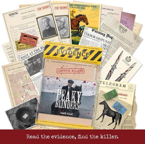 لعبة ملف قضية Peaky Blinders - مرخصة رسميًا - Cryptic Killers - لعبة Murder Mystery Detective - لعبة لوحة التحقيق في القضايا الباردة للبالغين، وليالي التاريخ والحفلات in Kuwait