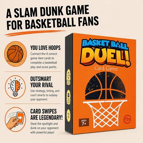 Card Game – Fast-Paced Puzzle & Strategy Basketball Game for Kids, Teens & Adults | 2–5 Players or Team Play | Ages 7+ | Youth Basketball to NBA-Inspired Sports Family Game Night Fun in Kuwait