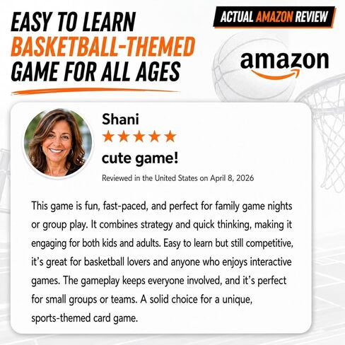 Card Game – Fast-Paced Puzzle & Strategy Basketball Game for Kids, Teens & Adults | 2–5 Players or Team Play | Ages 7+ | Youth Basketball to NBA-Inspired Sports Family Game Night Fun in Kuwait