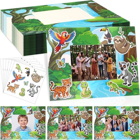 DoubleFill 24 Set 2026 VBS Jesus is the Light Picture Frame Craft Kits DIY Religious Photo Frames with Neon Light Stickers for Vacation Bible School Sunday School Activities Gift Party Favor in Saudi Arabia