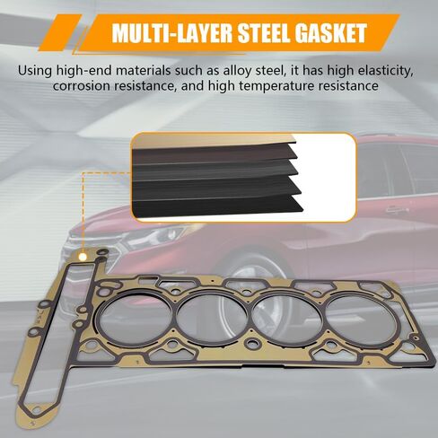 Head Gasket Set with MLS Gaskets (304 Stainless) FIT 2010-2017 Chevy Equinox Malibu GMC Terrain Buick 2.4L Ecotec, Replaces HS54874 HS26517PT (Head Bolts Not Included) - 1 Set in Saudi Arabia