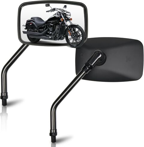 Universal Motorcycle Mirrors - 10mm Chrome Oval Handlebar Rearview Side Mirrors Compatible with Honda Shadow Kawasaki Suzuki Cruiser Scooter Street Dirt Bike Cruiser Chopper Touring in Saudi Arabia