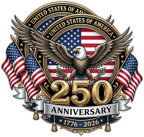 عبوتان من ملصق الذكرى السنوية الـ 250 لأمريكا الوطنية في الرابع من يوليو 1776-2026 من الفينيل للسيارات والشاحنات، وملصقات ممتص الصدمات للاستقلال الأمريكي لمدة 250 عامًا | صنع في الولايات المتحدة الأمريكية (4 × 4 بوصة - متوسط) in Kuwait