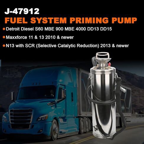 J-47912 Fuel System Priming Pump Directly for Detroit Diesel DD13 DD15 S60 MBE900 and MBE4000 Replaces OTC5869 J-47912, with Shoulder Strap for Convenient Carrying in Saudi Arabia