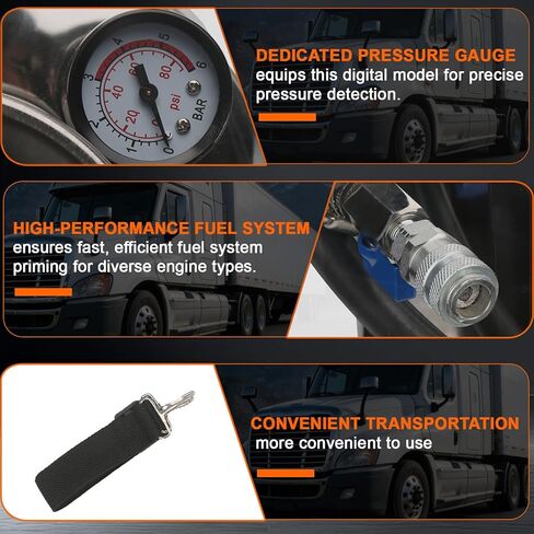 J-47912 Fuel System Priming Pump Directly for Detroit Diesel DD13 DD15 S60 MBE900 and MBE4000 Replaces OTC5869 J-47912, with Shoulder Strap for Convenient Carrying in Saudi Arabia