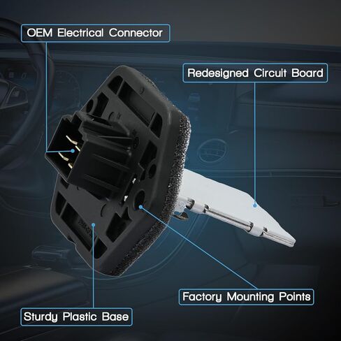 HVAC Blower Motor Resistor with Wire Harness Compatible with Kia Rio 2006-2011 Rio5 2006-2011 Rondo 2007-2014 Spectra 2007-2008 Spectra5 2007-2008 Relpace 971281G000 JA1797 in Kuwait