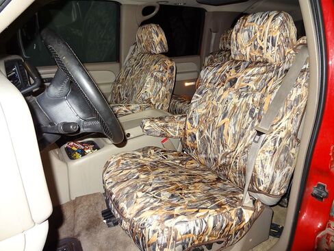 أغطية مقاعد Durafit، C1070-SA-C Camo، 2000-2002 Chevy Suburban & Tahoe وGMC Yukon كراسي الكابتن الأمامية مع وسائد هوائية جانبية وأدوات تحكم كهربائية، أغطية مقاعد مخصصة في Savanna Camo Endura in Kuwait