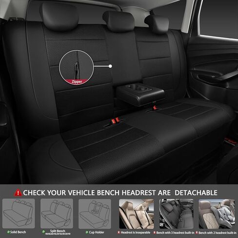 9 Pcs Car Seat Cover for Hyundai Tucson 2009-2017 2018 2019 2020 2021 2022 2023 2024, Full Set Leather Seat Covers Full Coverage Breathable Comfortable Seat Protectors Accessories,Black in Saudi Arabia