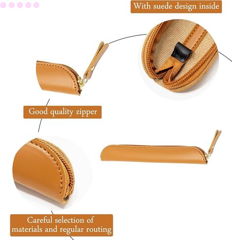 PU Leather Single Pen Case, Brown Stationery Storage Bag,Black Leather Marker Pen Bag, Pen Holder Pouch Gift for Pen Enthusiasts（2-Pack） in Saudi Arabia