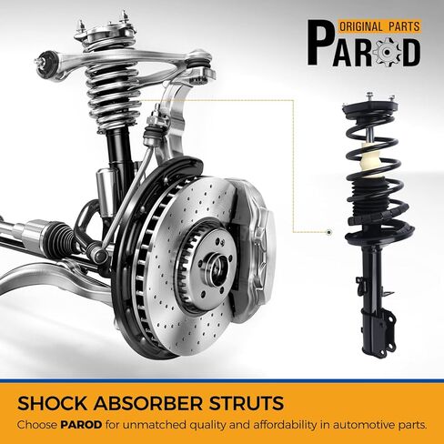دعامة امتصاص الصدمات من PAROD تناسب 1998-2002 Chevy Prizm، 1993-1997 Geo Prizm، 1993-2002 Toyota Corolla Sedan فقط خلفي مع مجموعة زنبركية ملفوفة #171954 171953 يسار ويمين in Kuwait