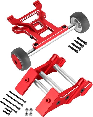مجموعة قضيب حركة بهلوانية بالدراجة من الألومنيوم RC وجزء ترقيات جبل الجناح لـ 1/10 KRATON 4X4 4S V2 BLX، منبوذ 4X4 4S V2 BLX، حامل جناح خلفي من سبيكة معدنية للقفز على العجلات، استبدل ARA320613، ARA320631، أحمر in Kuwait