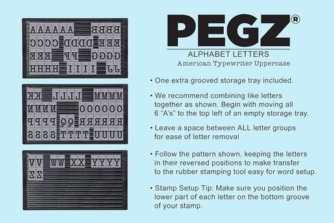 PEGZ Alphabet Letters American Typewriter Font 96 Uppercase, 100 pc Stamp Kit in Saudi Arabia