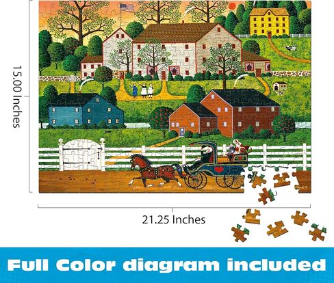 ألعاب بافالو – 300 تشارلز ويسوكي: أحجية الصور المقطوعة كبيرة الحجم من Hi Neighbor بأشكال أكبر - رائعة للبالغين وكبار السن والعائلة والأطفال، وسهلة الإمساك in Kuwait