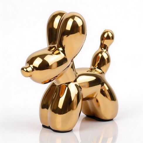 ZEYI Cute Dazzling Ceramic Balloon Dog Statue for Living Room Desktop Decor,Handmade Animal Balloons Decor for Office Decor,Balloon Animal Dog Statue Decor for Shelf,Bedroom Decor in Saudi Arabia