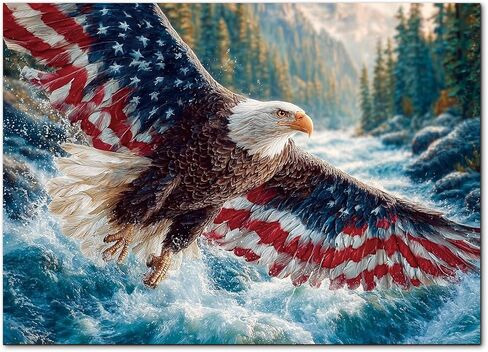 1000 Piece Puzzle for Adult, Bald Eagle Jigsaw Puzzle 1000 Pieces, Impossible Challenging Fun Puzzle for Adult, Round 26.6 x 26.6 Inch Unique Difficulty Puzzle for Birthday Gift in Saudi Arabia