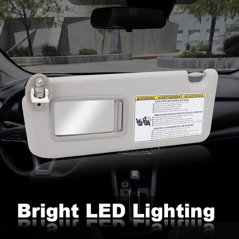 حاجب الشمس من الجانب الأيسر للسائق مع لوحة تمديد متوافقة مع Toyota RAV4 2013 2014 2015 2016 2017 2018 بديل حاجب الشمس لـ 74320-42595 7432042595 74320-42595-B0 74320-42595-C0 (رمادي) in Kuwait