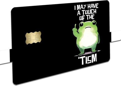 Touch of the Tism Frog – Credit Card Skin Sticker Cover Decal Wrap 2-Pack – Funny Neurodivergent Meme Frog Design in Saudi Arabia