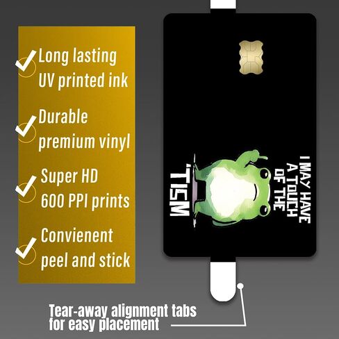 Touch of the Tism Frog – Credit Card Skin Sticker Cover Decal Wrap 2-Pack – Funny Neurodivergent Meme Frog Design in Saudi Arabia