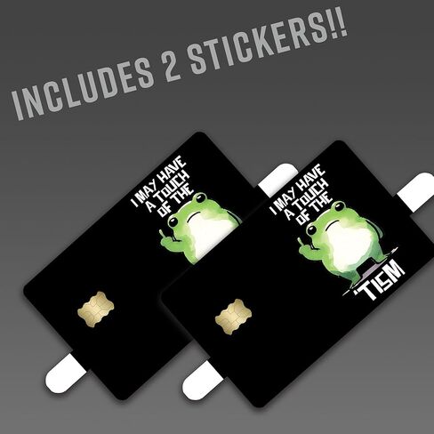 Touch of the Tism Frog – Credit Card Skin Sticker Cover Decal Wrap 2-Pack – Funny Neurodivergent Meme Frog Design in Saudi Arabia
