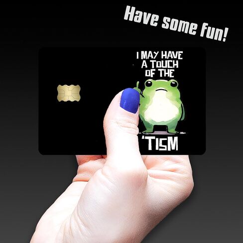 Touch of the Tism Frog – Credit Card Skin Sticker Cover Decal Wrap 2-Pack – Funny Neurodivergent Meme Frog Design in Saudi Arabia