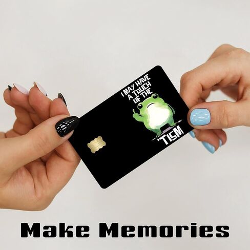 Touch of the Tism Frog – Credit Card Skin Sticker Cover Decal Wrap 2-Pack – Funny Neurodivergent Meme Frog Design in Saudi Arabia