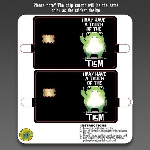 Touch of the Tism Frog – Credit Card Skin Sticker Cover Decal Wrap 2-Pack – Funny Neurodivergent Meme Frog Design in Saudi Arabia