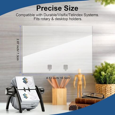 100 Pack Transparent Business Card Sleeves Set, Compatible with Durable/Visifix & Telindex Card Holders, for Cards up to 2.87" x 4.13", Protector Pockets for Standard Business Cards in Saudi Arabia