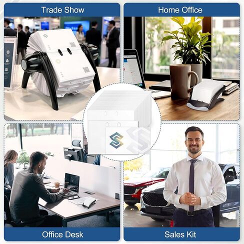 100 Pack Transparent Business Card Sleeves Set, Compatible with Durable/Visifix & Telindex Card Holders, for Cards up to 2.87" x 4.13", Protector Pockets for Standard Business Cards in Saudi Arabia