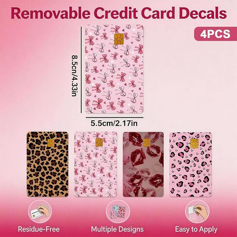 4 PCS Credit Card Skin, Credit Card Skins Debit Card Cover Stickers Waterproof Durable Protective Debit Credit Card Cover for Bank Transportation Metro Use in Kuwait