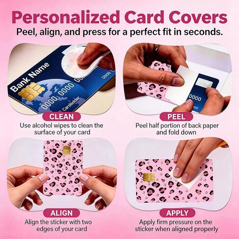 4 PCS Credit Card Skin, Credit Card Skins Debit Card Cover Stickers Waterproof Durable Protective Debit Credit Card Cover for Bank Transportation Metro Use in Kuwait